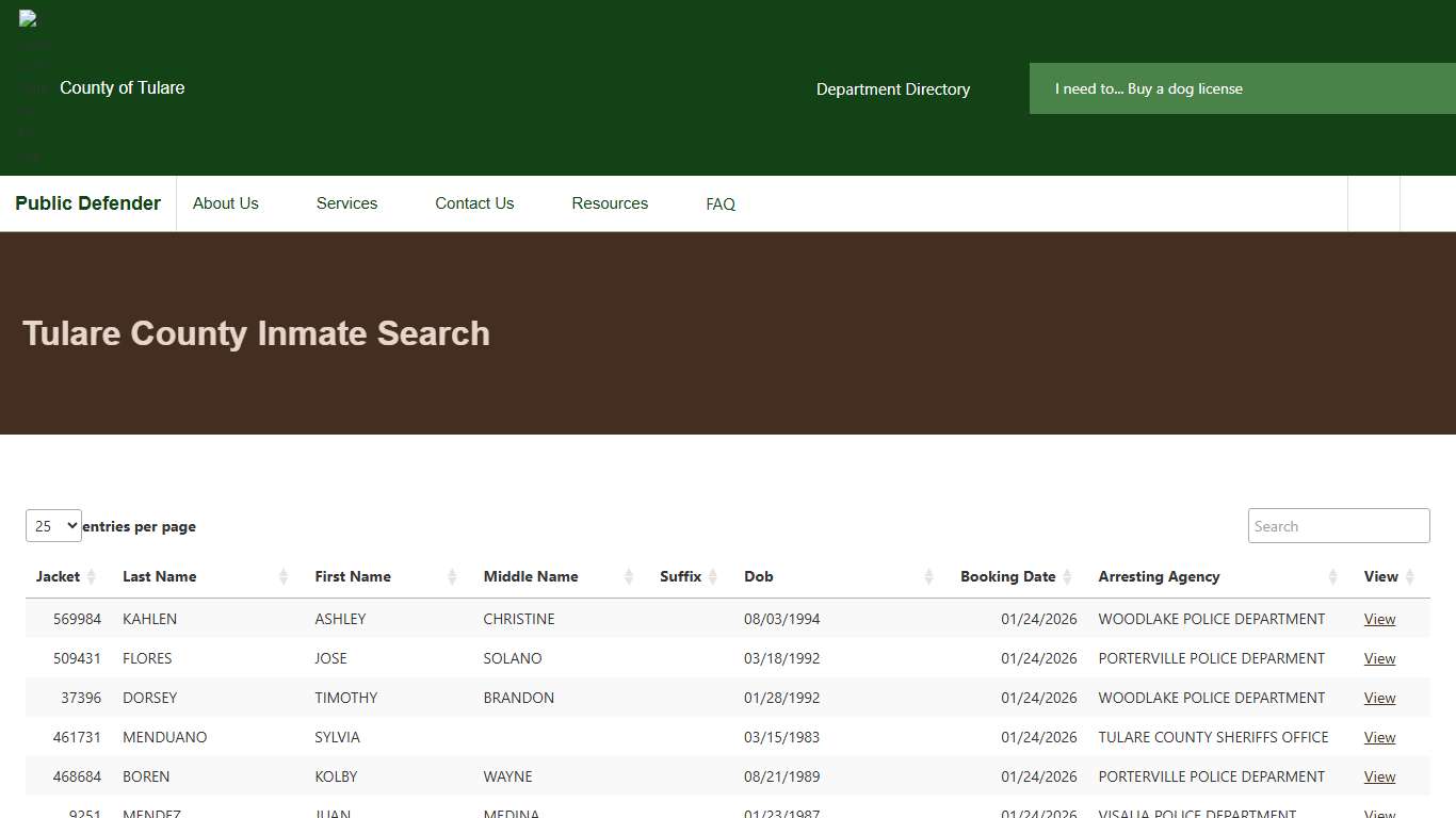 Tulare County Inmate Search Public Defender